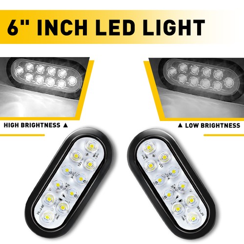 2pcs oval white 10led - 6",