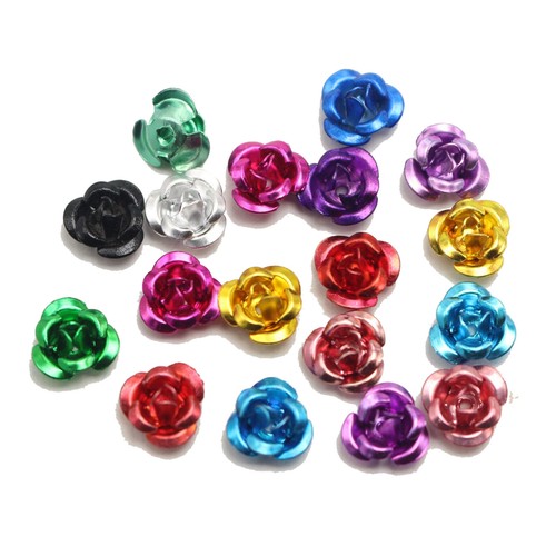 Perline fiori rosa - , alluminio