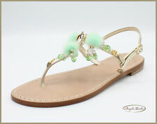 Sandali Artigianali da Donna in cuoio infradito bassi Capri Positano gioiello 38