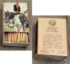 SCATOLA FIAMMIFERI DI LEGNO LUNGHI (PIENA) FRANCESI CON CAVALLERIA LANCIERE