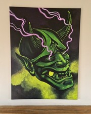 Quadro maschera Hannya verde
