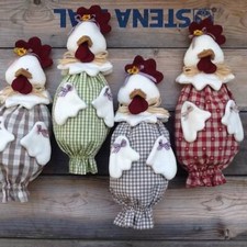 gallina porta sacchetti buste fatto a mano