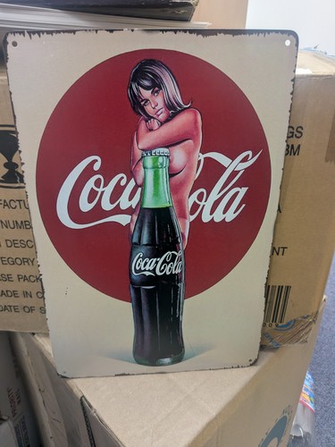 Insegna latta bottiglia coca - latta,