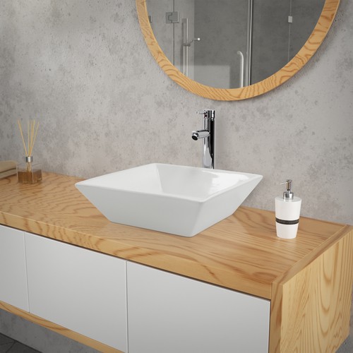 Lavabo bianco ceramica - lavabo, in