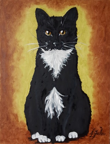 Quadro gatto bianco nero - quadro, e