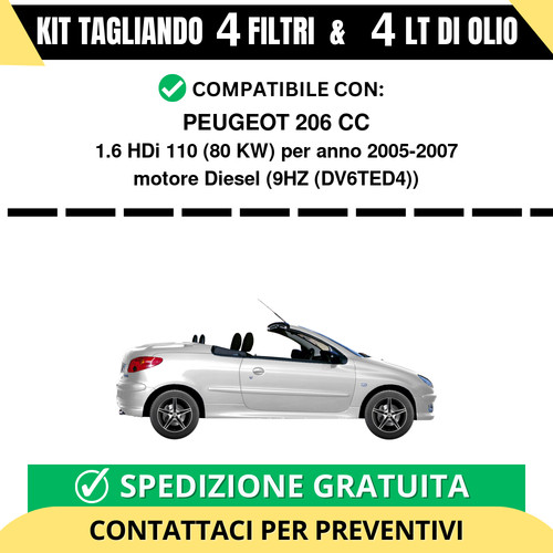 Tagliando per peugeot - per, 206
