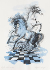 AGOSTINO CANCOGNI (Forte dei Marmi, 1950) Opera Litografia Colorata a Mano Firma