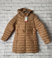 Giacca parka donna Spyder lungo puffer coat marrone beige M nuova con etichetta