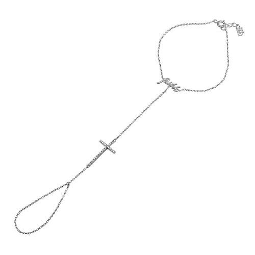 Bracciale anello dito croce - bracciale,