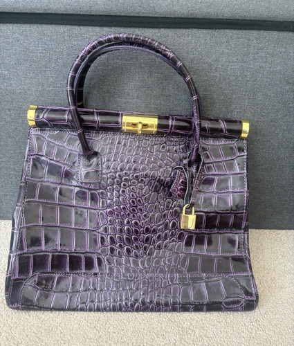 Borsa pelle giaarda viola - pelle, di