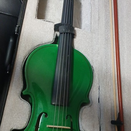 Green violin set bow - green, set,bow,