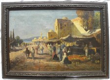 Schwartz (attivo nell’ OTTOCENTO ‘800) Paesaggio orientalista OLIO su TELA 53x79