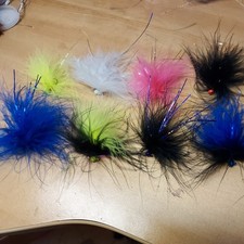 1/32 oz Marabou Steelhead/Salmon  Jigs w/Flash 8 Pack of Top Colors