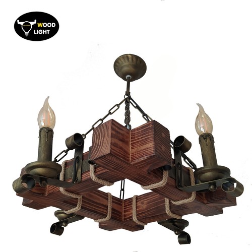 Lamp wooden chandelier - lamp,