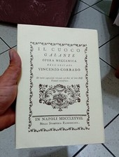 IL CUOCO GALANTE OPERA MECCANICA ORITANO - VINCENZO CORRADO - RAIMONDIANA - 1972