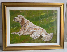 Dipinto Ad Olio Su Tela - Scena Di Caccia Con cane Setter Inglese 43