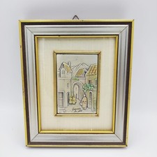 Quadro Vintage in Ceramica – “Faiences Le Petit” – Scena di Borgo con Personaggi