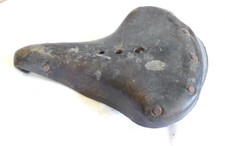 VECCHIO SELLINO IN PELLE VINTAGE CUOIO BICI D'EPOCA BICICLETTA ELIOS