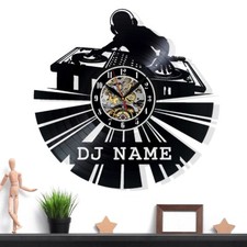 Orologio da parete in vinile con nome DJ - decorazione retrò - accento unico per la casa - regalo perfetto