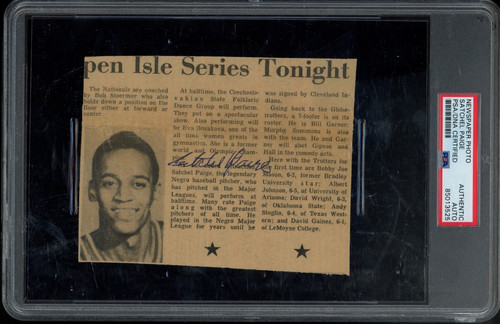 Satchel paige giornale - paige, firmato