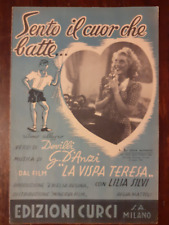 SPARTITO - SENTO IL CUOR CHE BATTE - GIOVANNI D'ANZI - ANNI 40 - VISPA TERESA