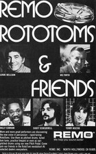 1981 piccola stampa pubblicità di Remo Rototoms con Terry Bozzio, Louie Bellson, Billy Cobham