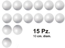 PALLINE SFERE SFERA POLISTIROLO 15 Pz.10 cm.Diam. DECOUPAGE PITTURA DECORAZIONE