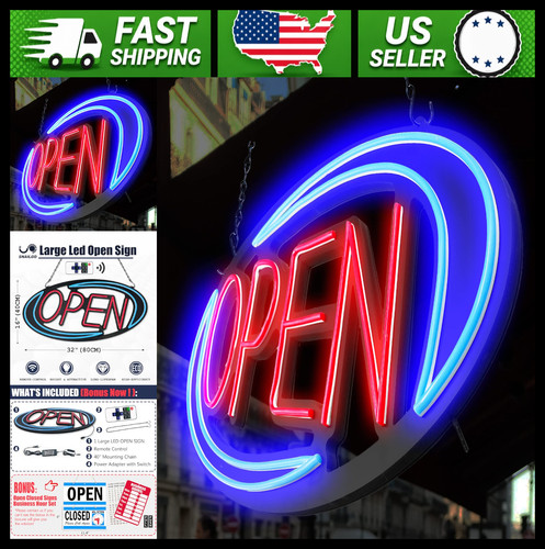 Insegna led neon - insegna, aperta