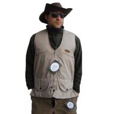 Gilet smanicato uomo caccia tasche apribile pesca tiro cartucce sportivo