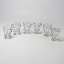 ANTICO SERVIZIO SET 6 BICCHIERINI DA LIQUORE ROSOLIO IN VETRO VINTAGE ANNI 40