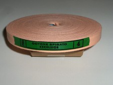 FETTUCCIA NASTRO MARCA FINA 25 MT FETTUCCIA SPIGATA ROSA CARNE 100% COTON H 1 CM