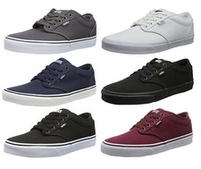 Scarpe da ginnastica alla moda VANS Atwood tela plimsolls grigio navy nero bianco