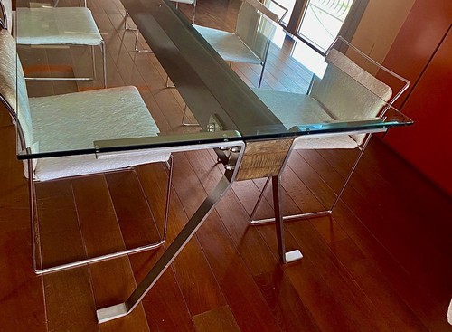 Tavolo cristallo legno - in, cristallo,