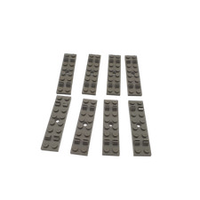 8 Lego® TRENO 12V Ferrovia traversina !! DIFETTOSO INGIALLITO !! GRIGIO CUPO