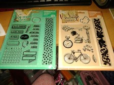 VENDITA 2X KIT CARDMAKING PER SCRAPBOOKING/CARTELLA GOFFRATURA/TIMBRO/MATRICE METALLO (CM10)