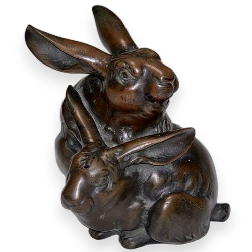 Statua coniglio bronzo antica