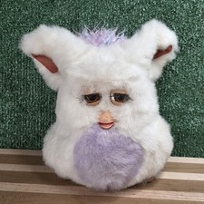 Vintage 2005 Tiger Emoto-Tronic bianco Furby 59294 pancia lavanda occhi marroni
