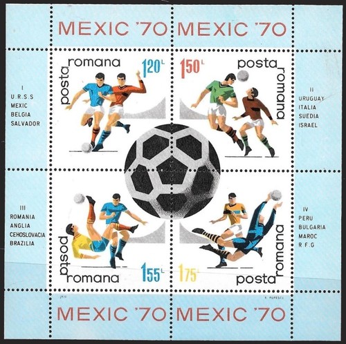 Romania 1970 mnh calcio - mnh, ss,