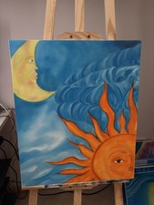 quadri moderni olio su tela Sole E Luna