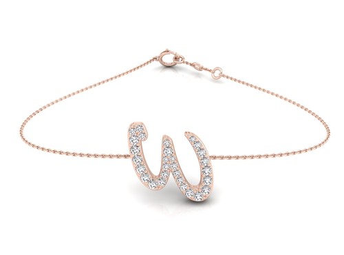 Bracciale alfabeto oro rosa - bracciale,
