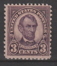1922-25 STATI UNITI U.S.A. PRESIDENTI 3c. VIOLETTO LINCOLN 1VAL. MNH MF128126