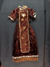 Vestito Statua Religiosa Marionetta? Velluto Ricamato Canetille Filo Oro Argento