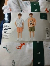Member's Mark Boy's 4-Piece My Favorite Playwear Set Size 5T Lizards new