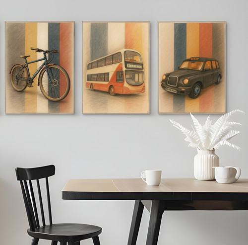 Set bus bike and car - bike,