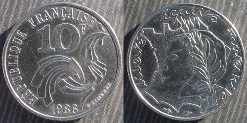 France francs 1986 - 10, "