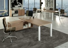 Scrivania Ufficio moderno Direzionale Manageriale ciliegio con mobile angolare