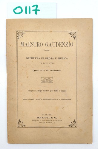 Maestro gaudenzio operette - gaudenzio,