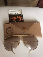 RAYBAN VINTAGE B&L BAUSCH & LOMB OUTDOORSMAN AVIATORE OCCHIALI DA SOLE custodia