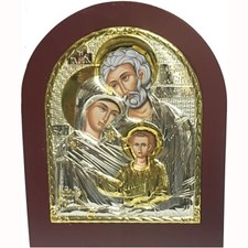 L'icona bizantina della famiglia in argento sterling 925 trattato dimensioni ...