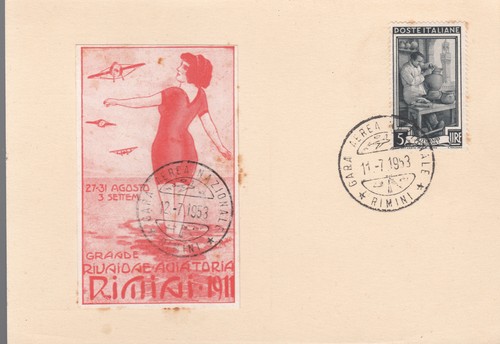 Cartolina circolo rimini 1953 - circolo,